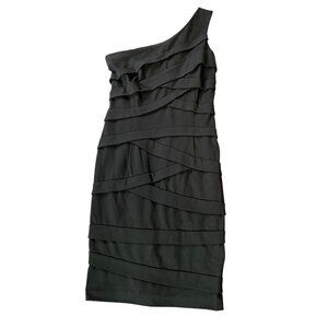 Cynthia Steffe Black One-Shoulder Bandage Dress Spandex Blend Size 4